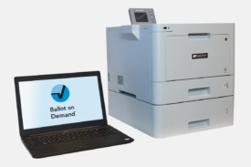 按需投票系统，具有BOD9310彩色打印机，笔记本电脑，和专有的BOD软件